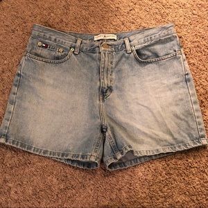 Tommy Hilfiger High Waisted Light Wash Jean Shorts
